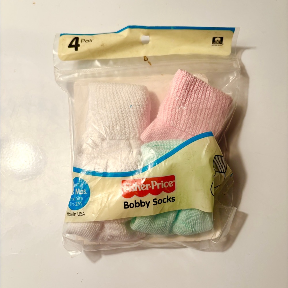 Fisher-Price Bobby Socks, 3-18 Months Fit, Pink White And Mint Green